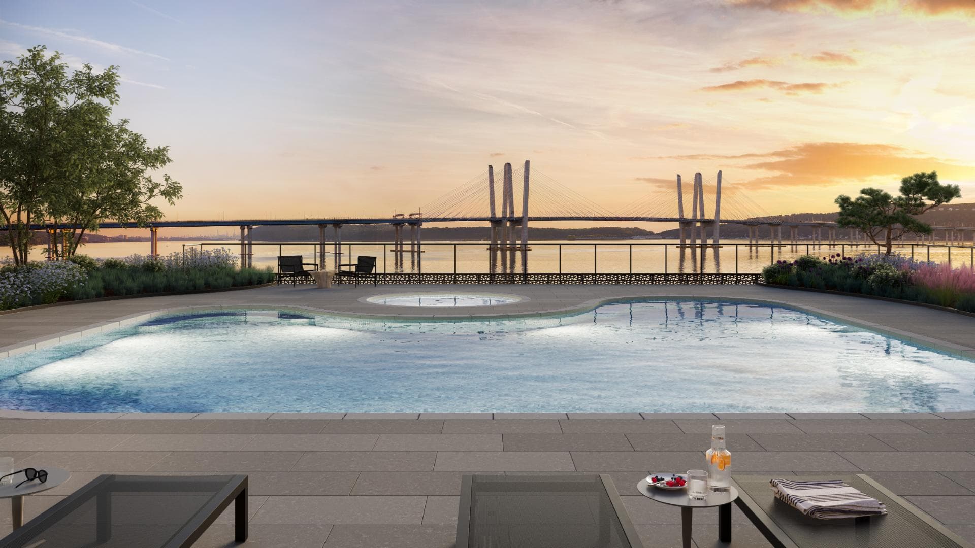 Daymark West courtyard pool view